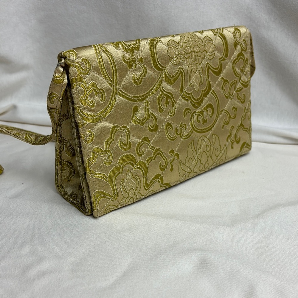 Vintage 60s Retro 70s Gold Brocade Crossbody/Shoulder Bag Handbag